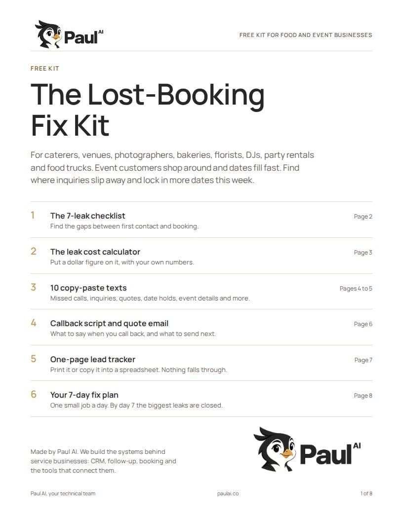 Cover of the Lost-Booking Fix Kit by Paul AI