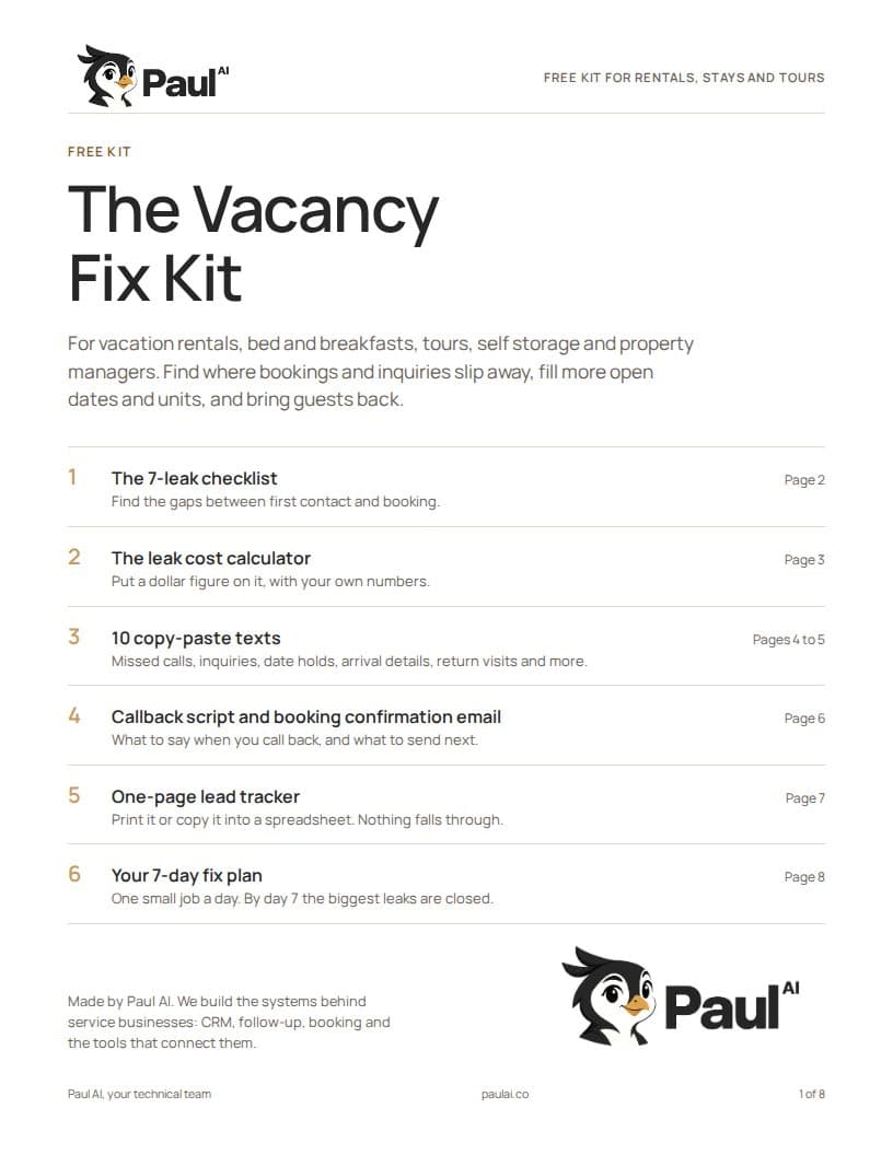 Cover of the Vacancy Fix Kit by Paul AI