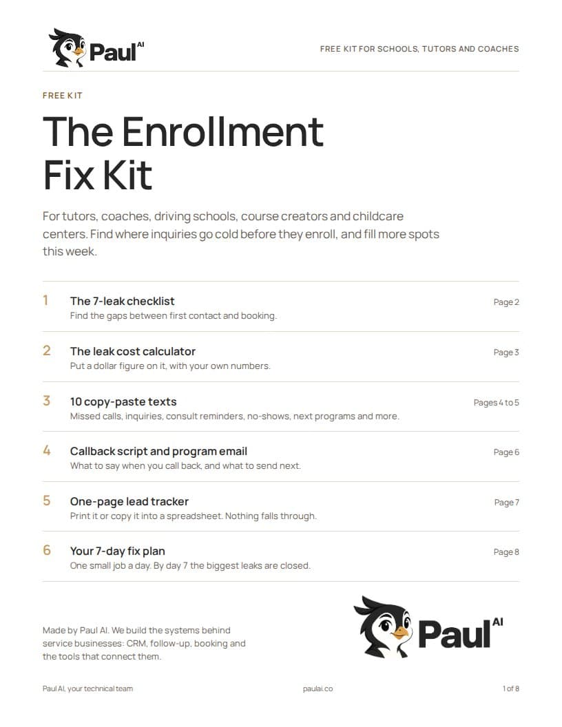 Cover of the Enrollment Fix Kit by Paul AI